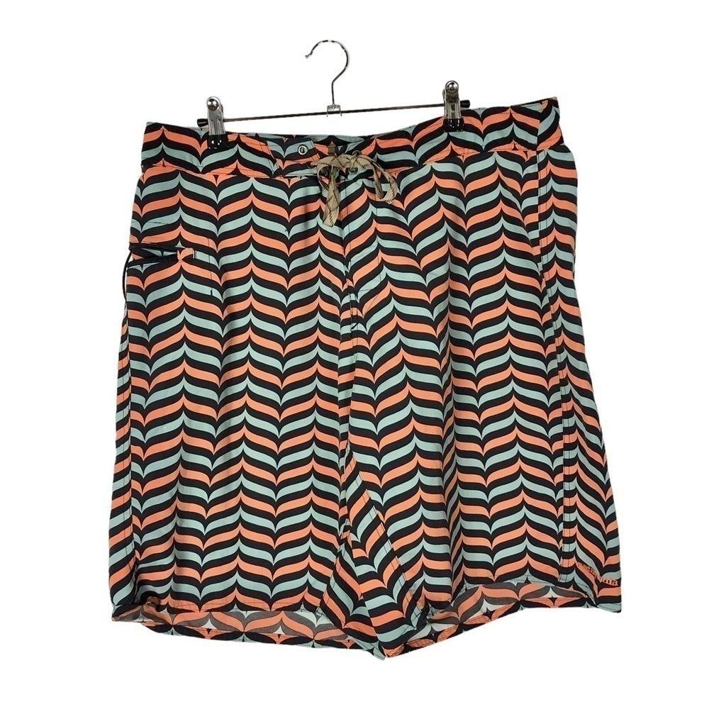 Patagonia Blue & Orange Wavefarer Board Swim Shorts 36